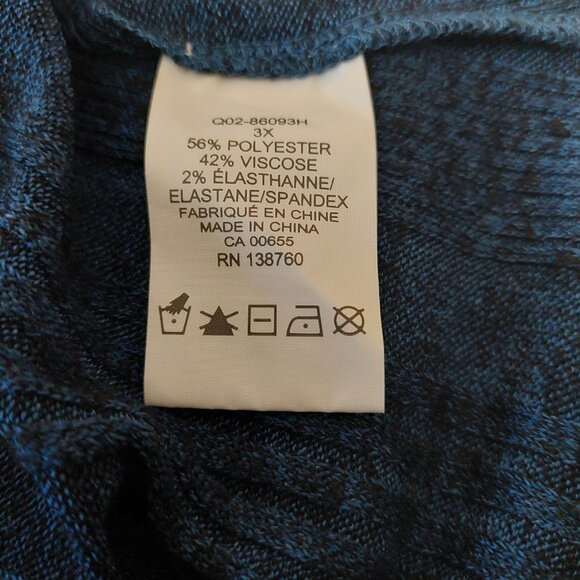 Pennington's Women's DC Jeans Long Sleeve V Neck Tunic Top front pockets Size 3X - Picture 9 of 11